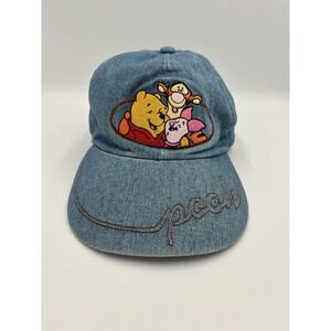 Disney Winnie‎ the Pooh & Tigger Embroidered Jean Denim Hat Adult Elastic Back